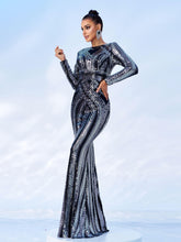 Backless Crew Neck Rosegold Sequin Dress